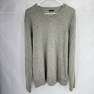 Smartwool Men L Sparwood V Neck Sweater Beige Speckled Wool Long Sleeve Knit